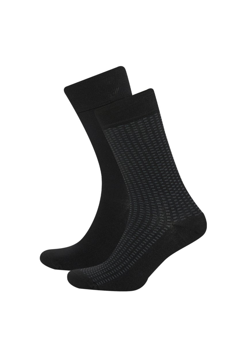 DeFacto Black Man Man Seamless 2 Piece Bamboo Long Socks Casual - Image 1